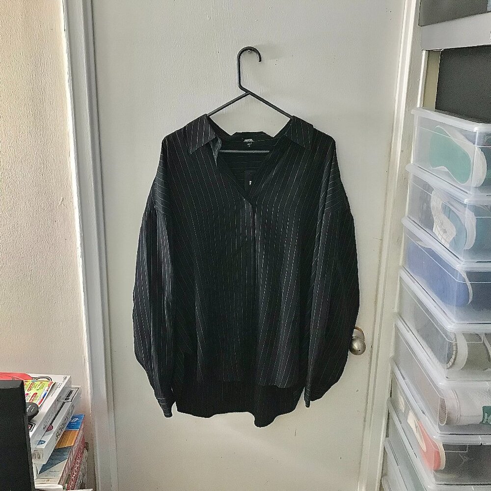 Women's Express Boyfriend Portofino Button-down Navy Shirt - Size XL (NWT)